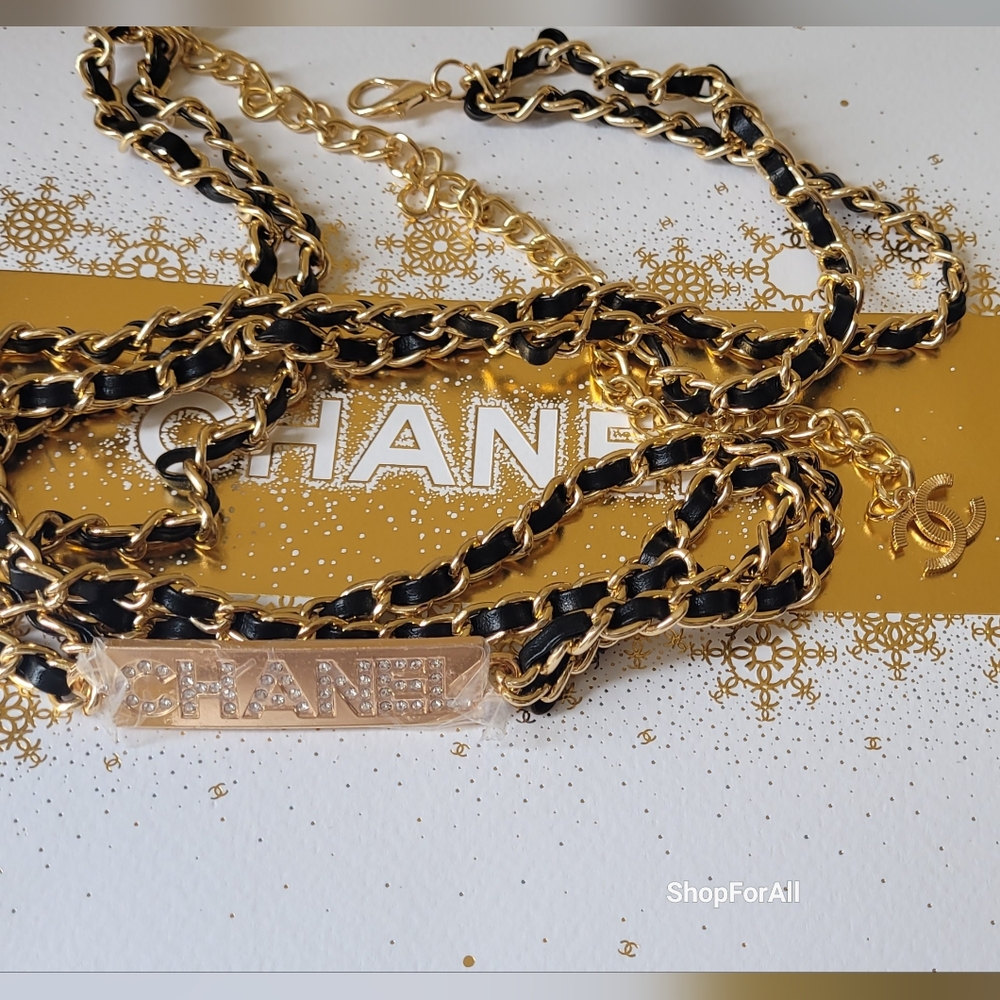 Chanel Gold and Black Chain Belt - Picture 6 of 10